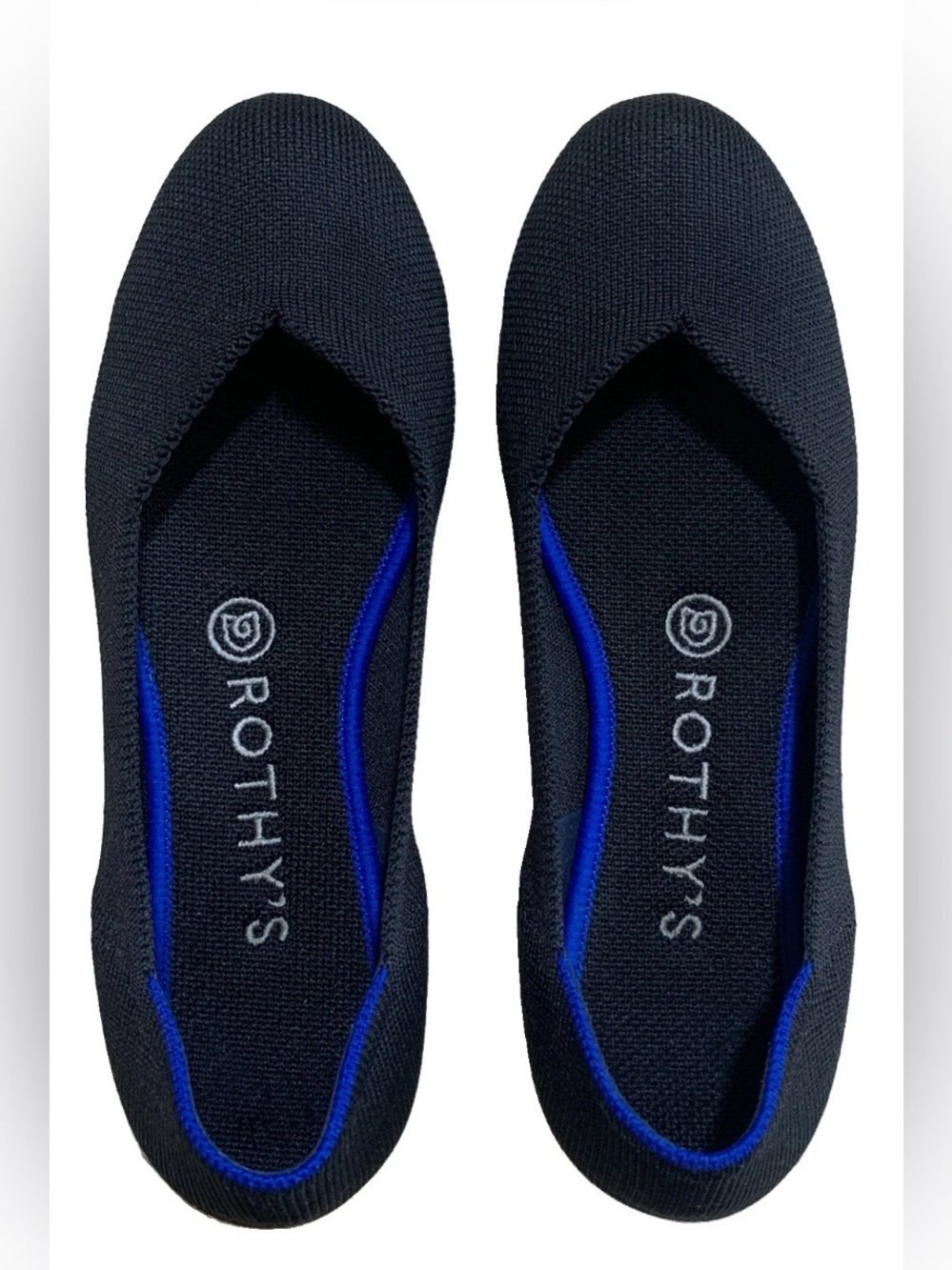 Rothy's The Flat Shoes Womens Size 7 Black Knit Ballet Flats Washable Casual